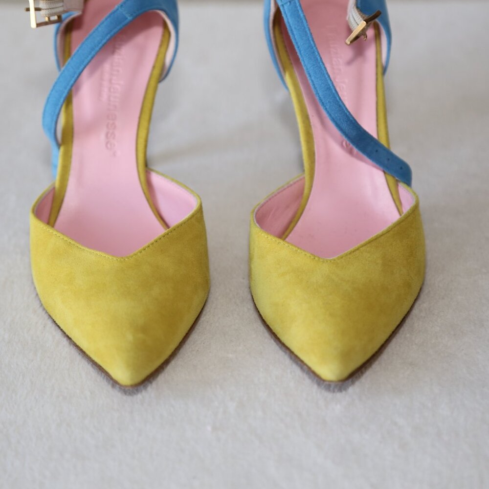 EUC Fauzian Jeunesse suede leather pumps pointed toes made in Italy SIZE 36 - Picture 4 of 8